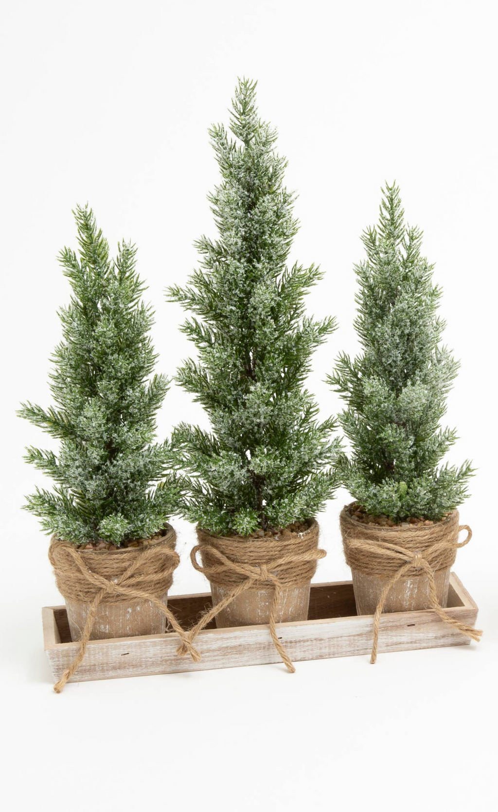 Christmas 15.5"H Holiday Potted Tree Set