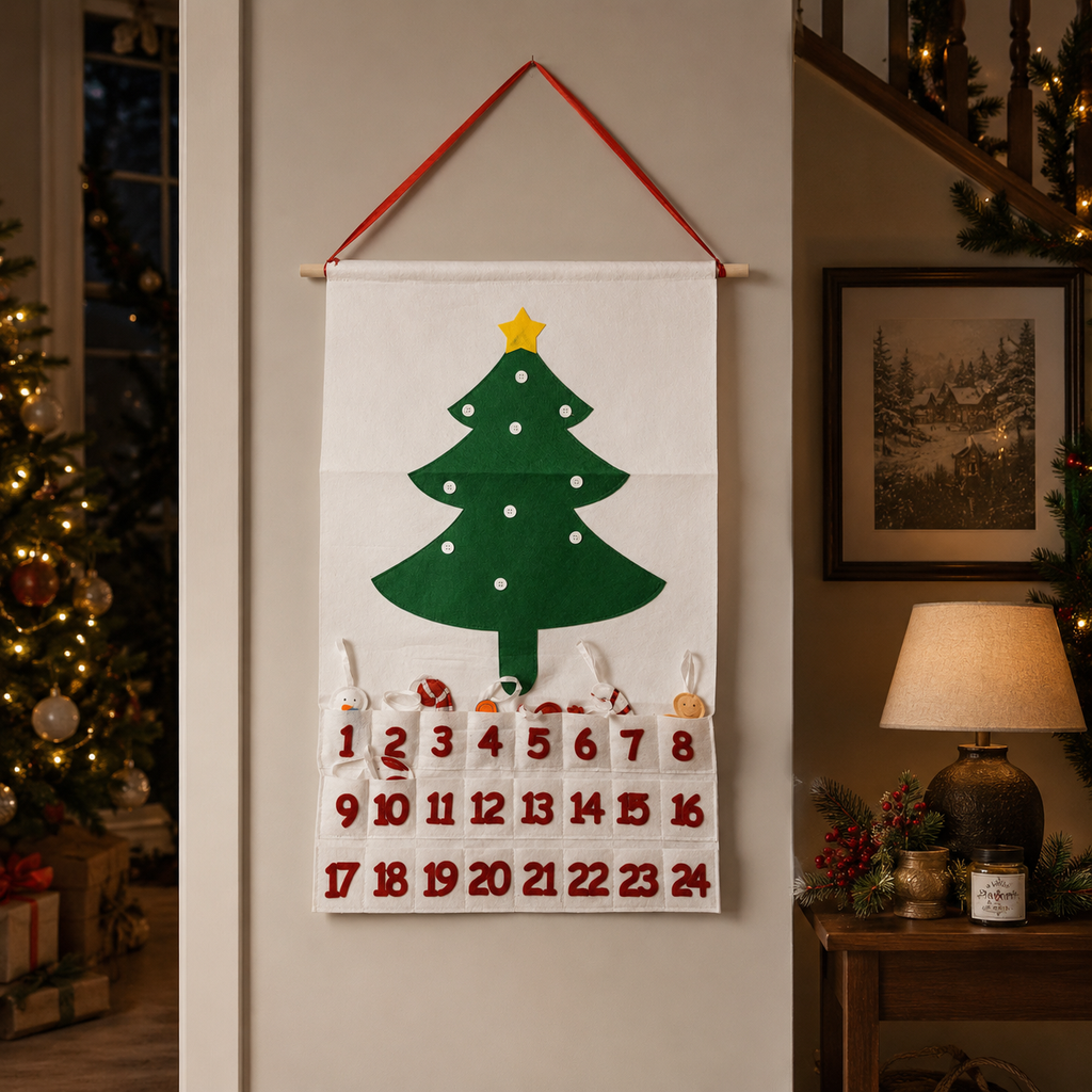 Christmas Home Decor Advent Calendar Felt |  Handmade