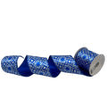 Blue and White Tile Print on Satin Ribbon 4” x 10yd