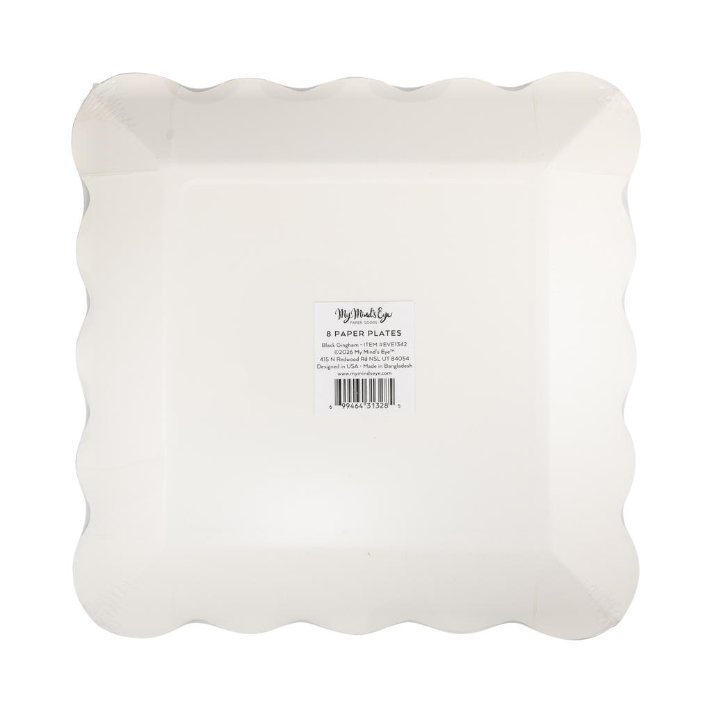 Black Gingham 10" Plate