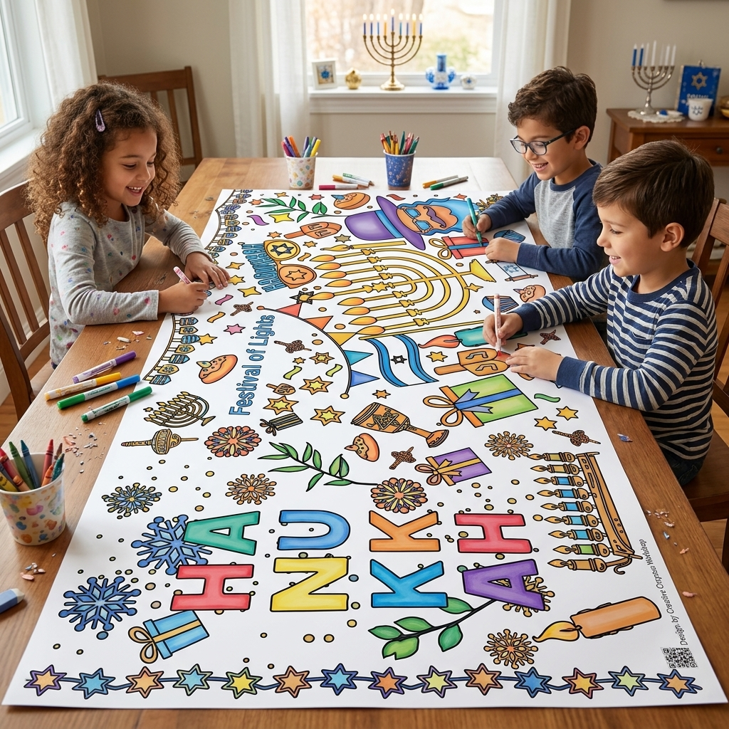 Hanukkah Coloring Tablecloth