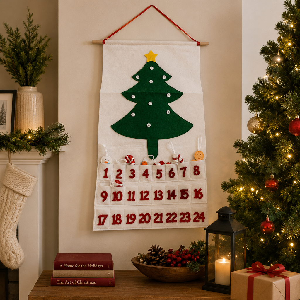 Christmas Home Decor Advent Calendar Felt |  Handmade