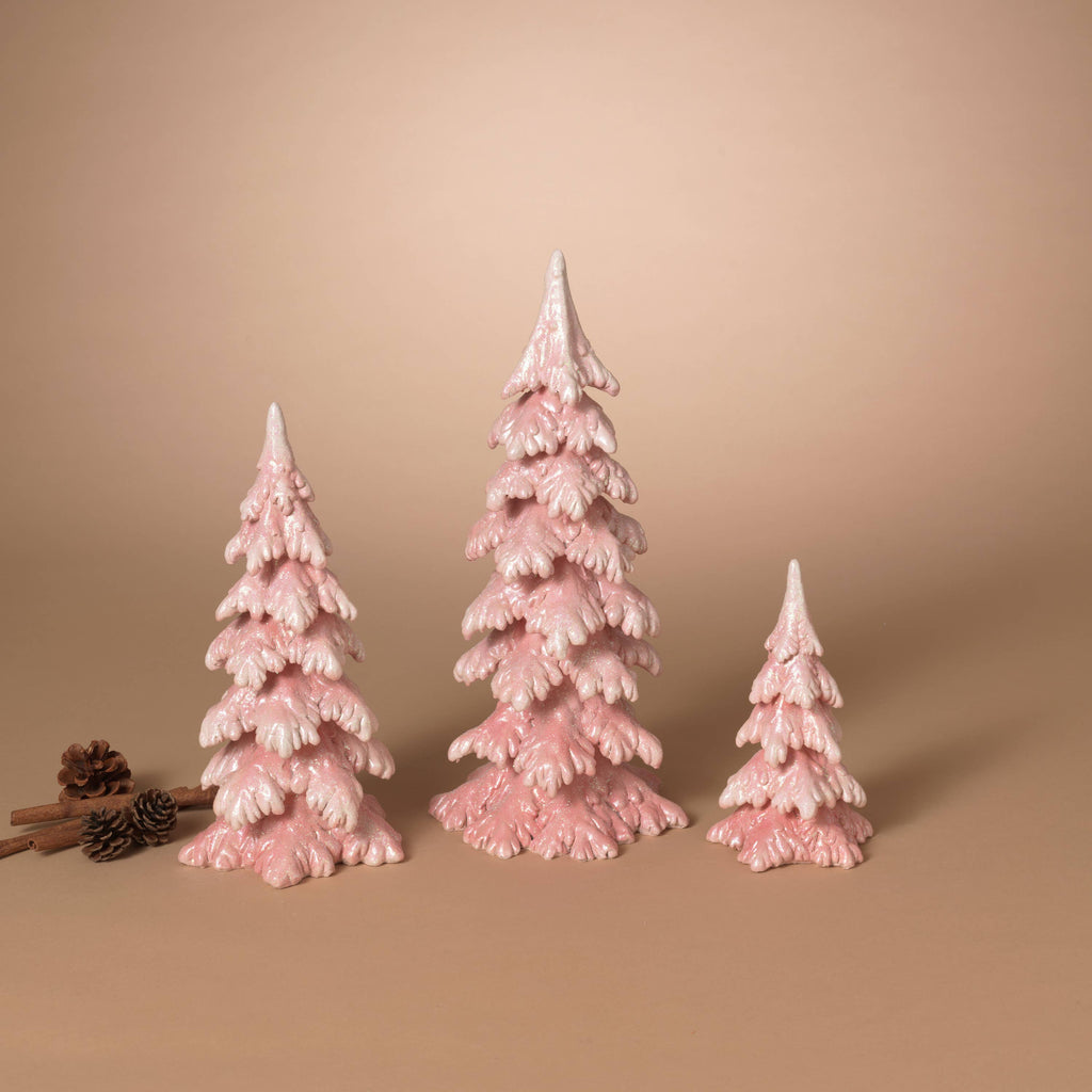 Christmas S/3 Resin Holiday Trees, Lg is 15.75"H