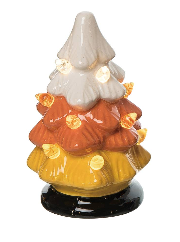 Halloween Orange Ceramic LED Light Up Trees, 3 Styles
