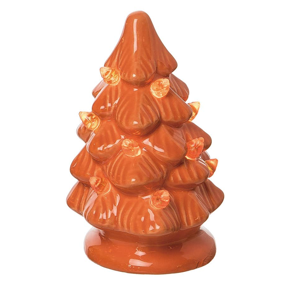 Halloween Orange Ceramic LED Light Up Trees, 3 Styles