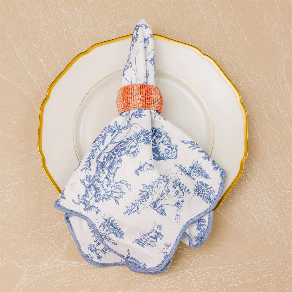 Frosted Blue Pine Toile Napkins