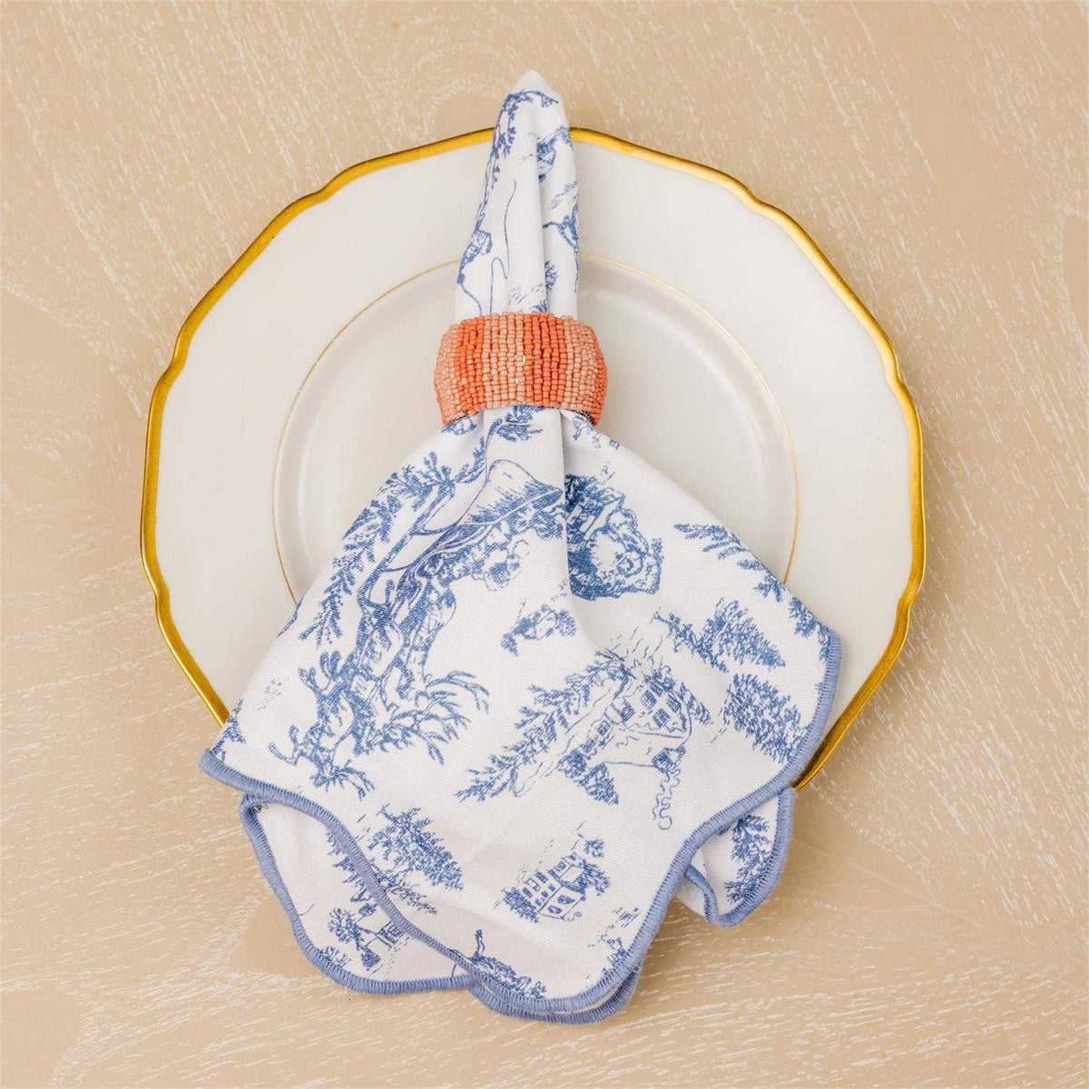 Frosted Blue Pine Toile Napkins