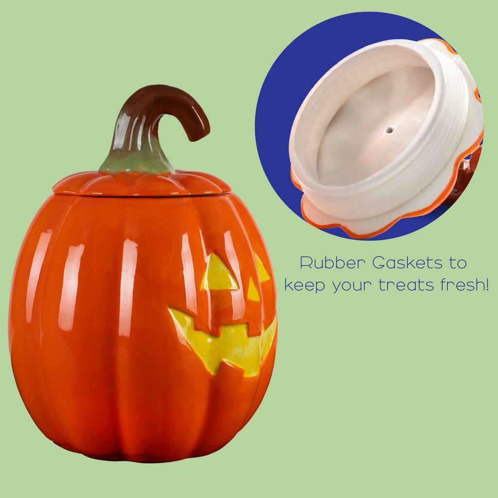 Pumpkin Jack-O-Lantern 10.5 x 7.9 Dolomite Cookie Jar