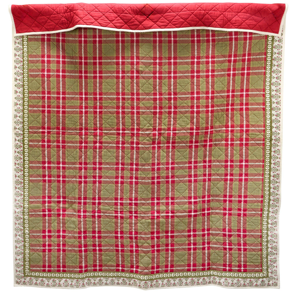 Quilted Plaid Christmas Throw