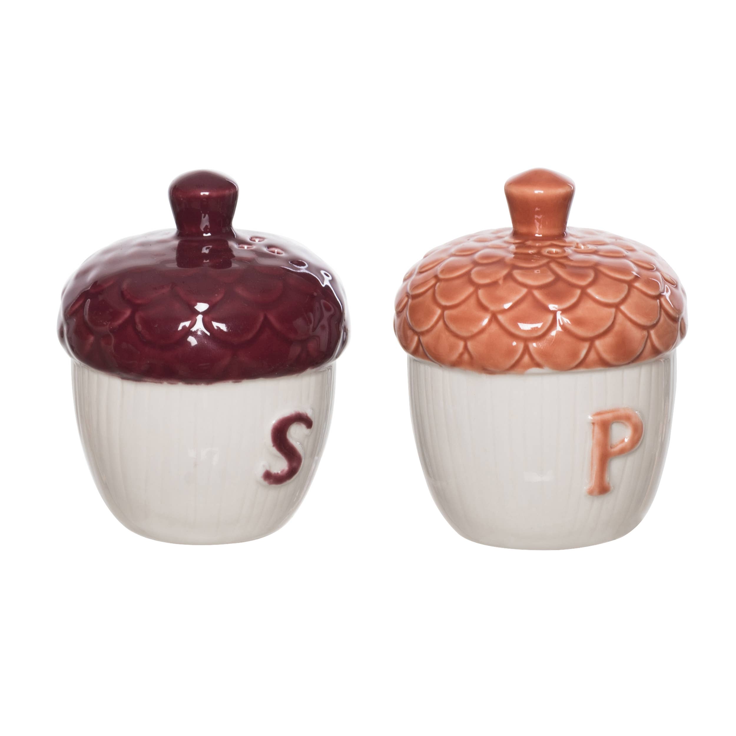 Stoneware Moody Acorn Salt and Pepper Shaker Set