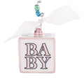 Pink Baby's 1st Christmas Block Ornament