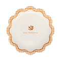 Gingham Happy Thanksgiving Paper Plates