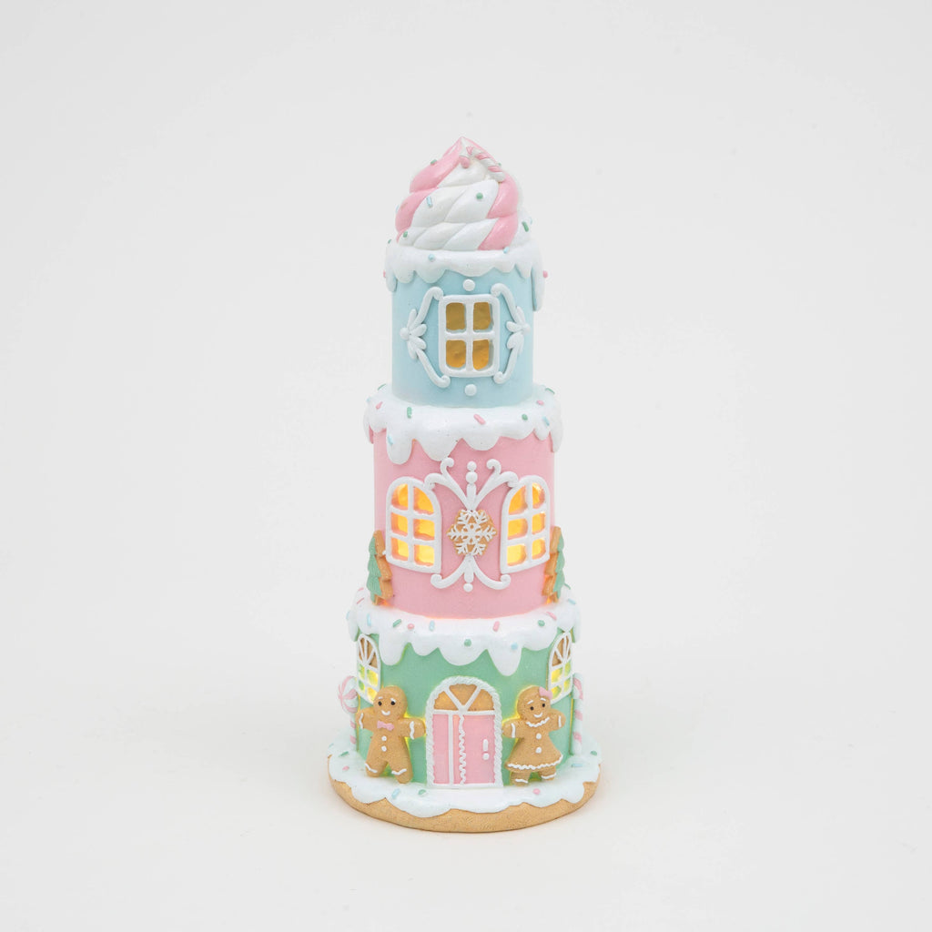 Christmas 12.8"H Lighted Resin Holiday Ice Cream House w/ Timer