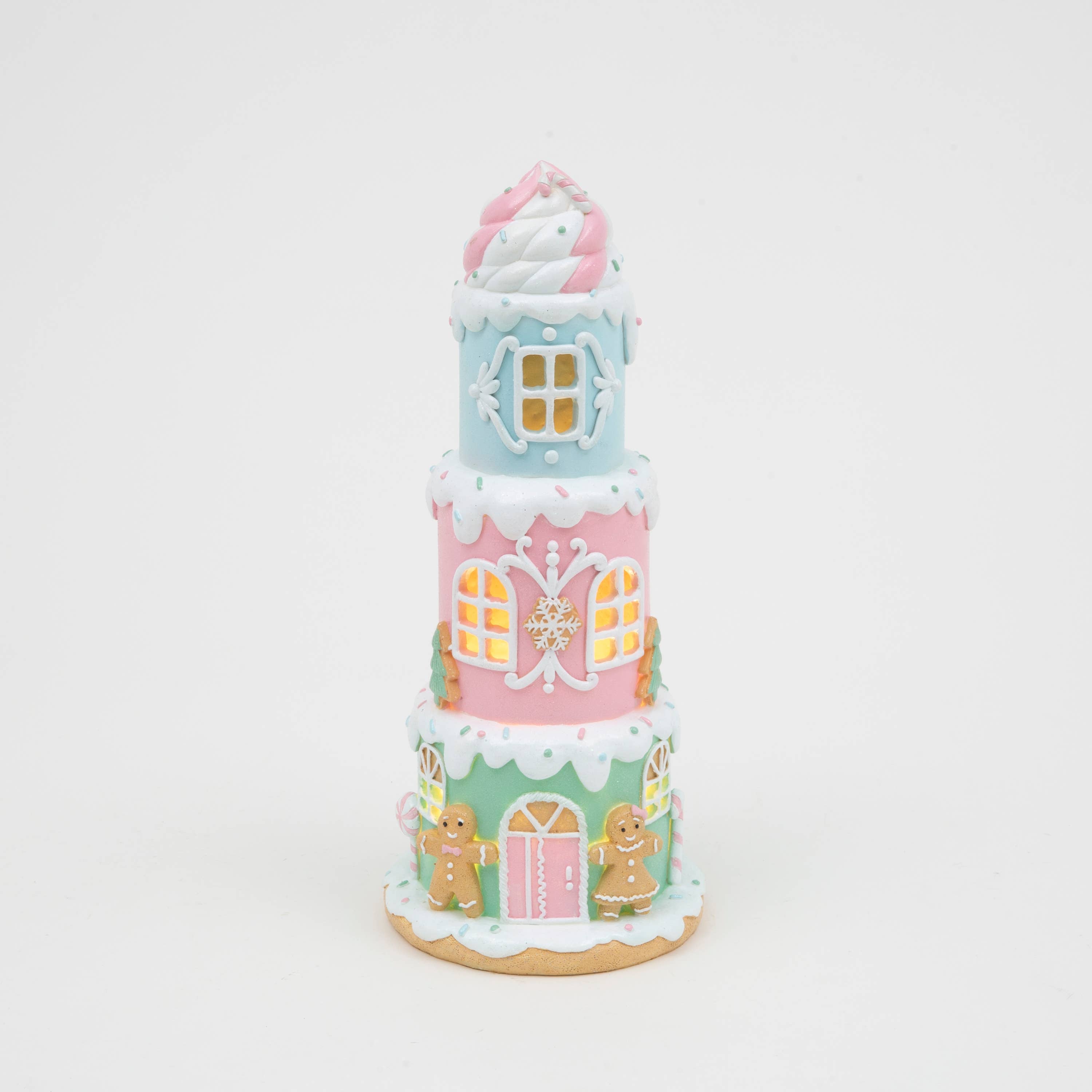 Christmas 12.8"H Lighted Resin Holiday Ice Cream House w/ Timer