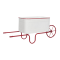 Patriotic White Metal Garden Cart