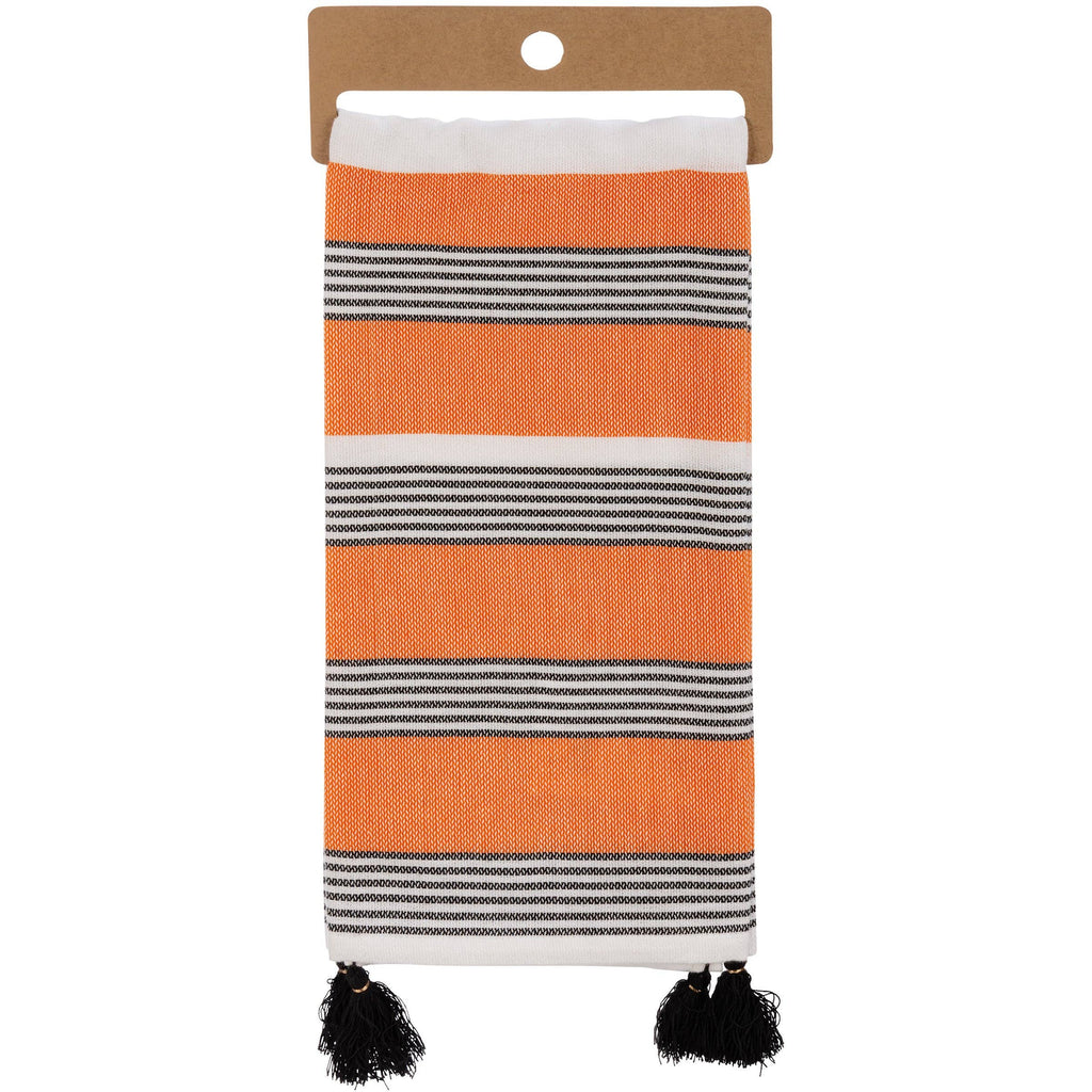Happy Halloween Striped Kitchen Towel