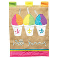 Summer Snoballs Fleur-De-Lis Garden Flag