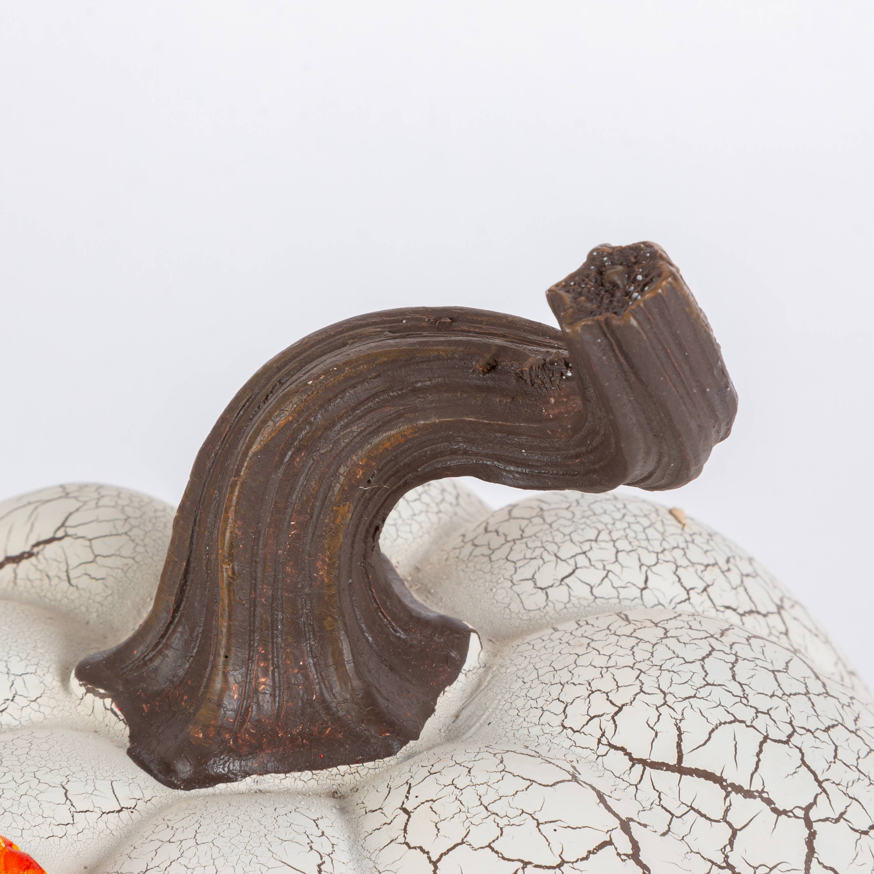 Thanksgiving Elegant Set of 2 Resin Harvest Pumpkins 8.8in