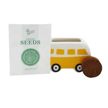Hippie Bus Flower Grow Kit | Retro Planter Gift Kit | Decor