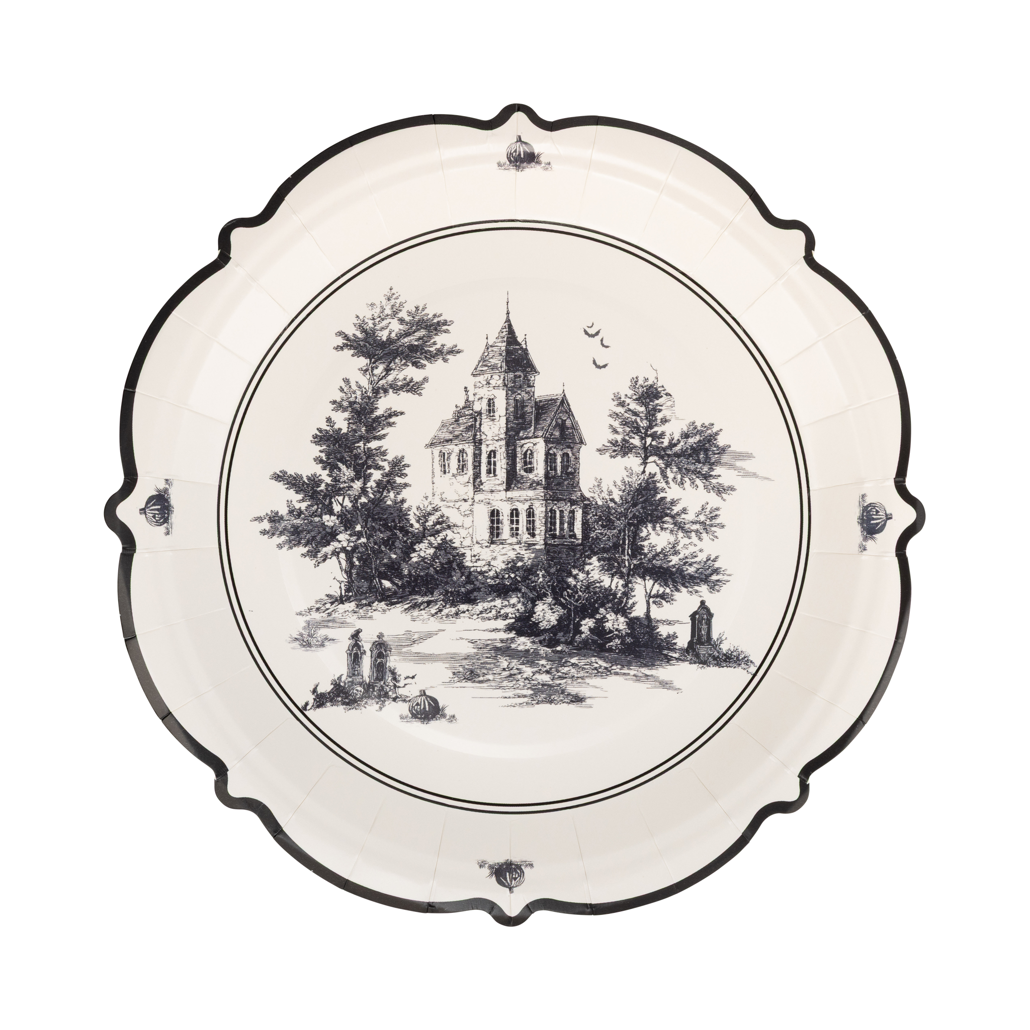 Halloween Scenes 9" Plate Set