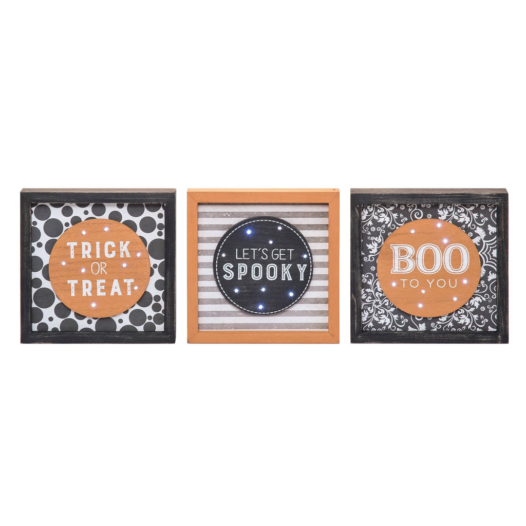 Halloween Wood Light Up Dimensional Box Sign