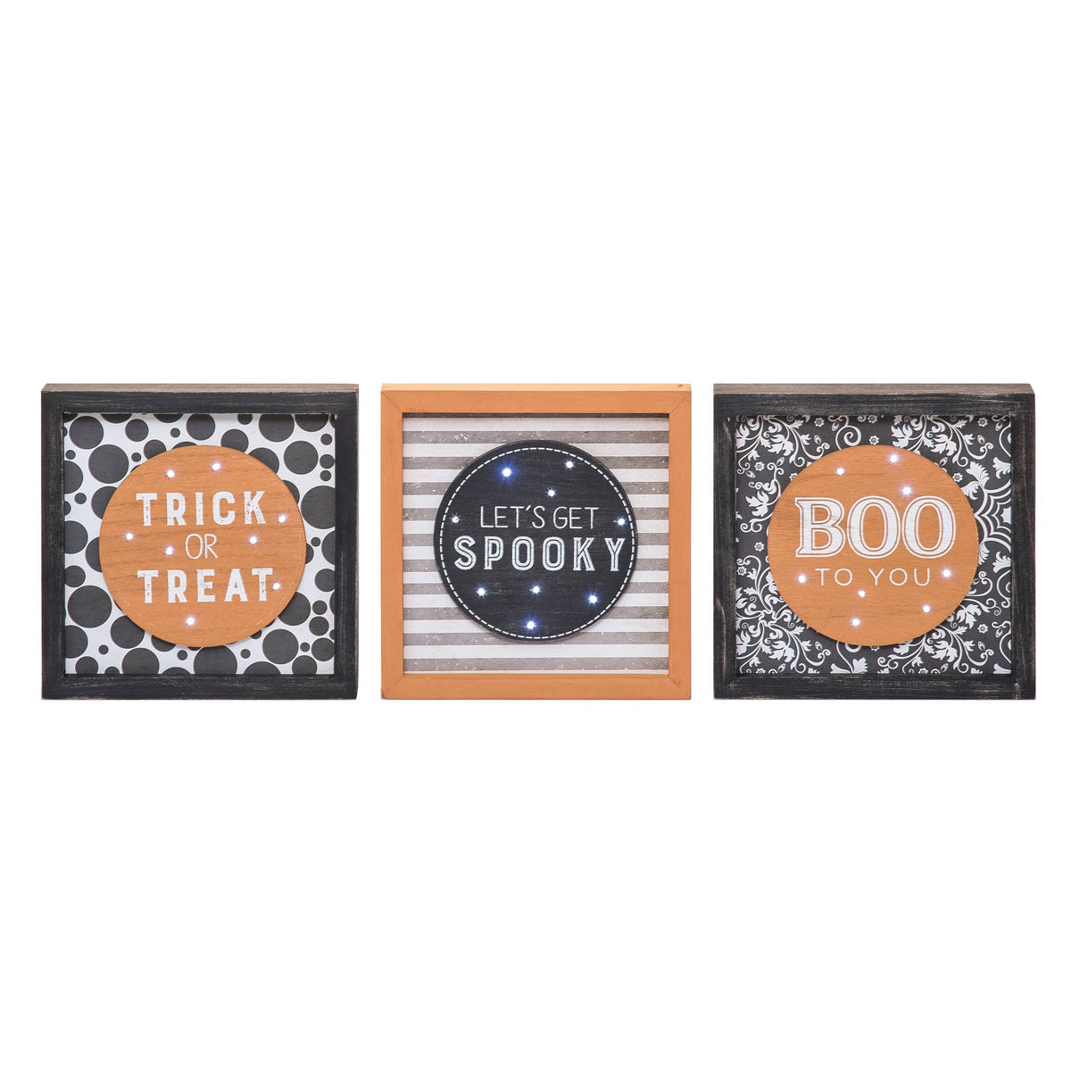 Halloween Wood Light Up Dimensional Box Sign