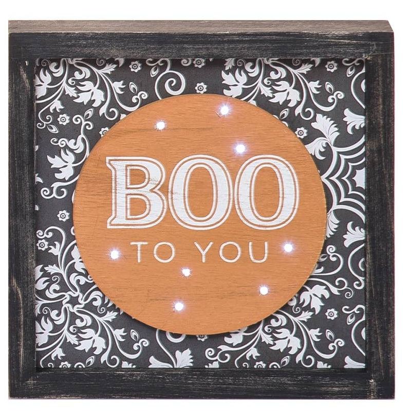 Halloween Wood Light Up Dimensional Box Sign