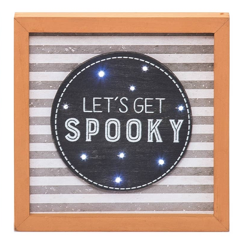 Halloween Wood Light Up Dimensional Box Sign