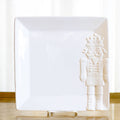 Royal Nutcracker Embossed Platter White 11.5x11.5in