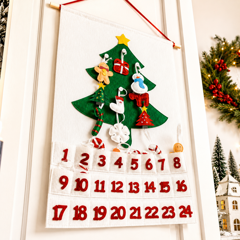 Christmas Home Decor Advent Calendar Felt |  Handmade