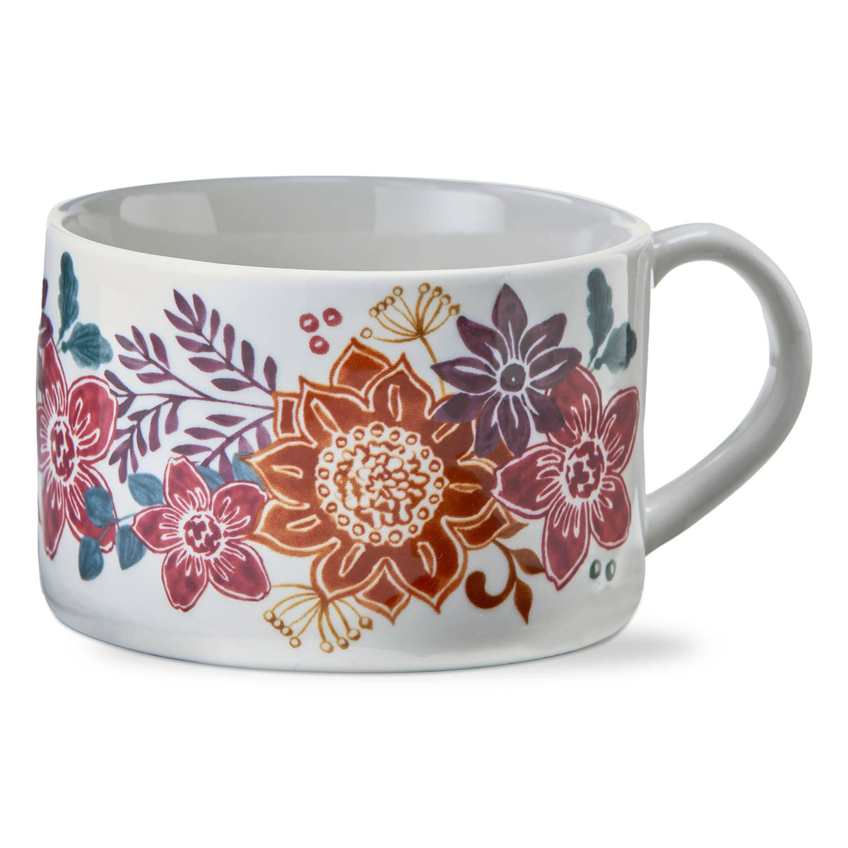 Autumn Bloom Soup Mug Stoneware Multi