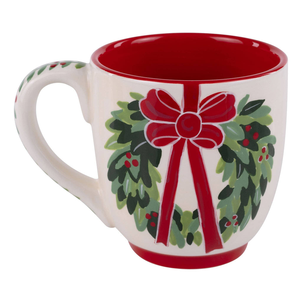 Red Bow Wreath Mug