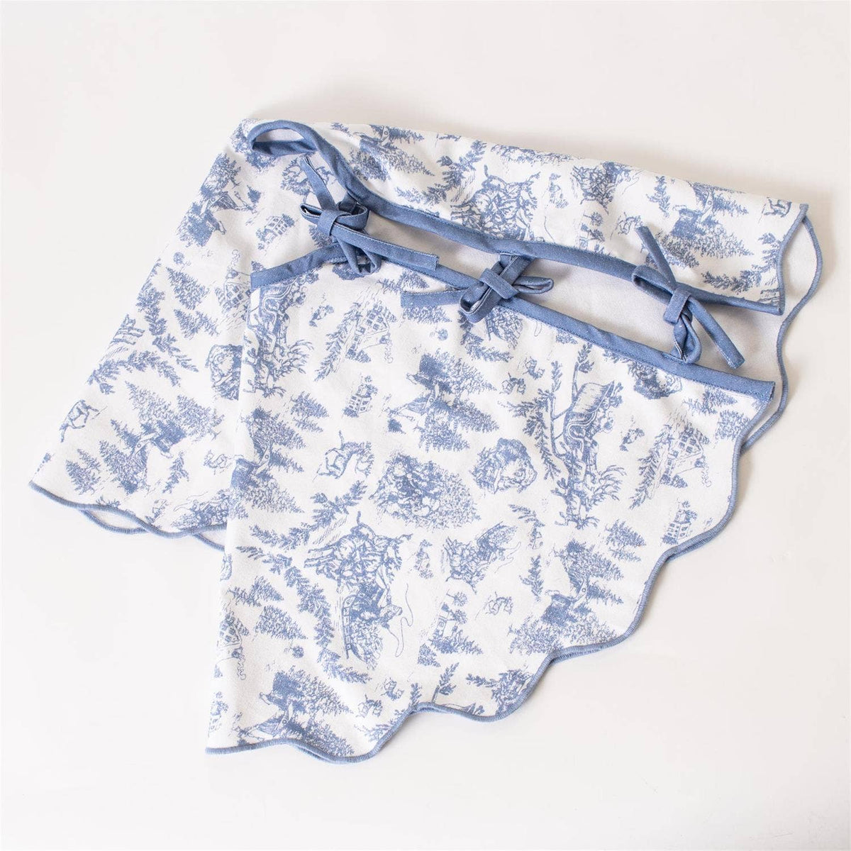Frosted Blue Pine Toile Tree Skirt